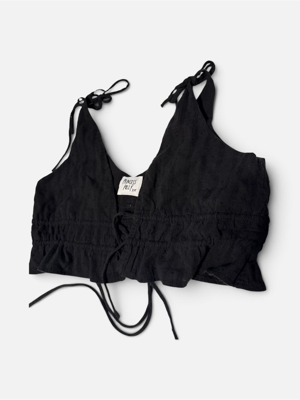 Princess Polly Black High-Waist Drawstring Shorts
